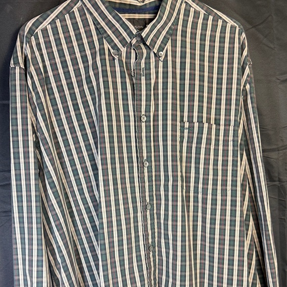 Madison Men's Blue and White Striped Button Down Shirt - Picture 6 of 6
